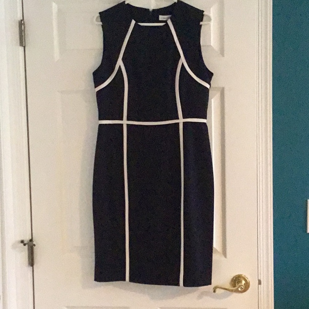 NWT Navy and white Calvin Klein sleeveless dress